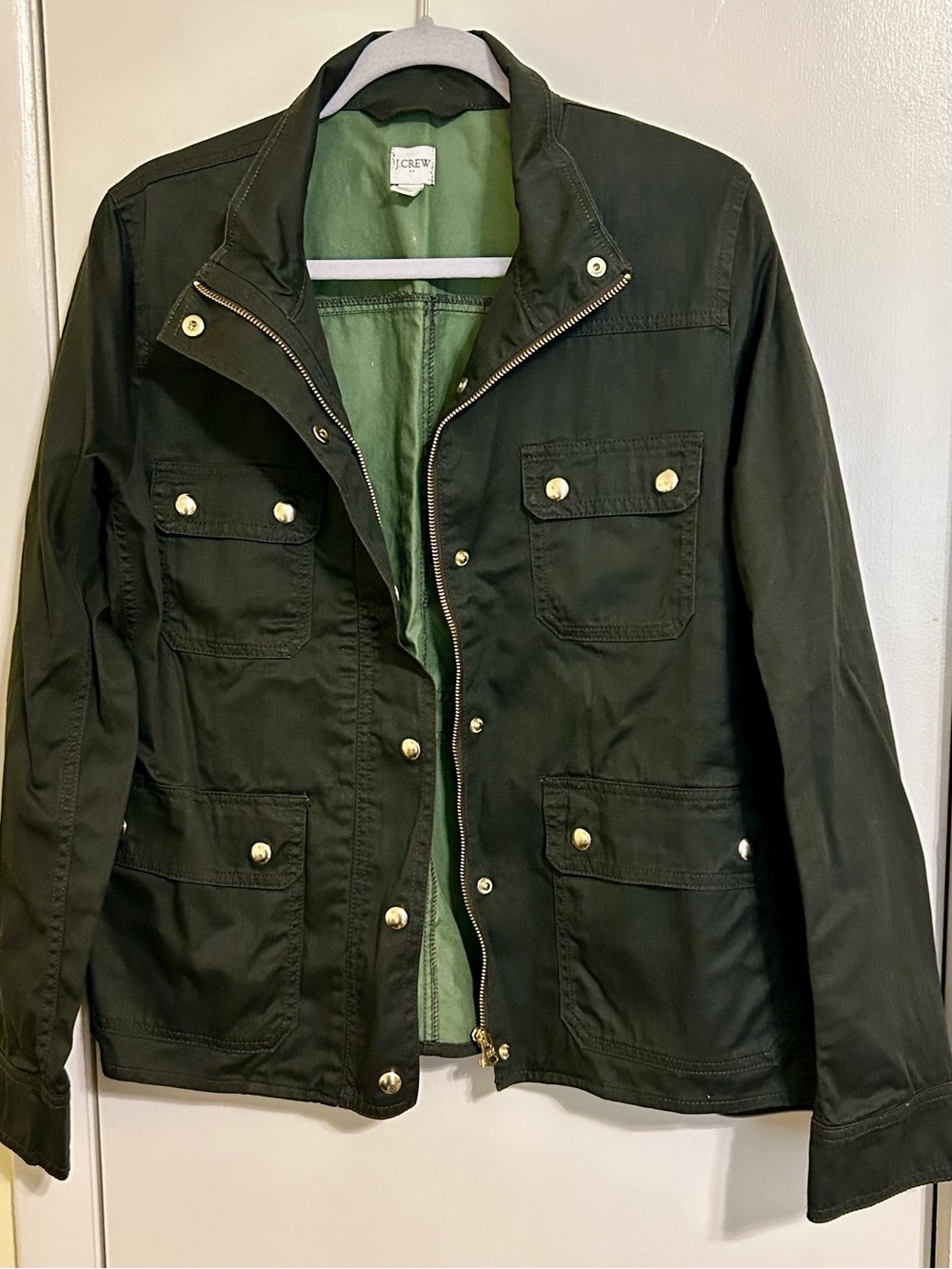 J.Crew Military-Style Utility Jacket in Dark Green sz Large